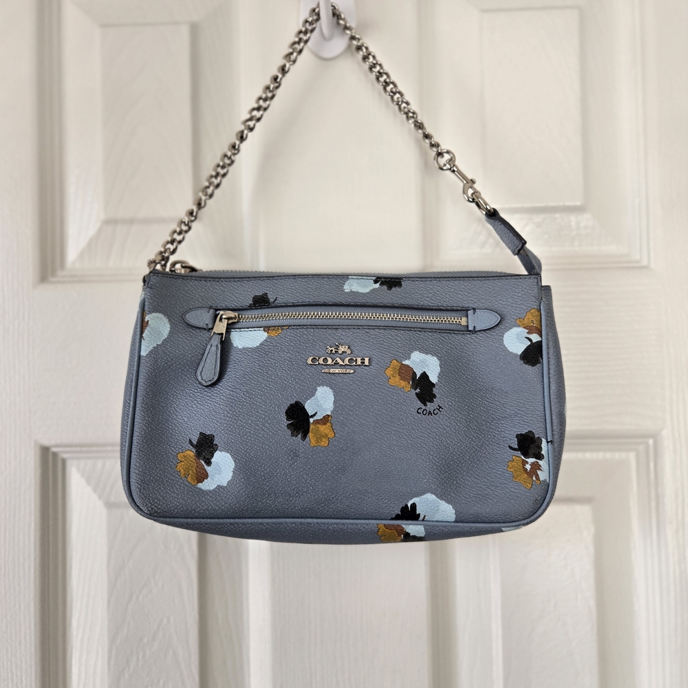 Coach Floral Blue Shoulder Bag